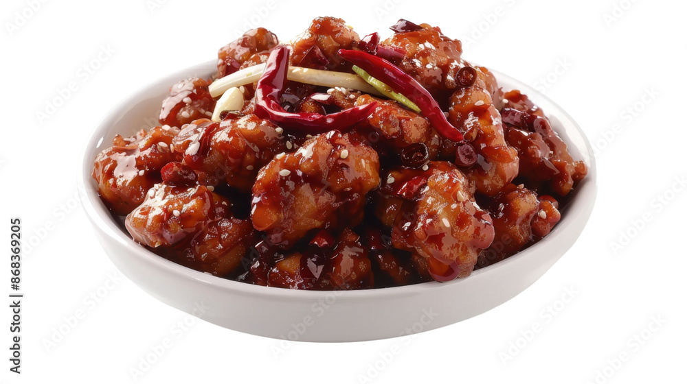 General tso's chicken on transparent background General tso's chicken on transparent background