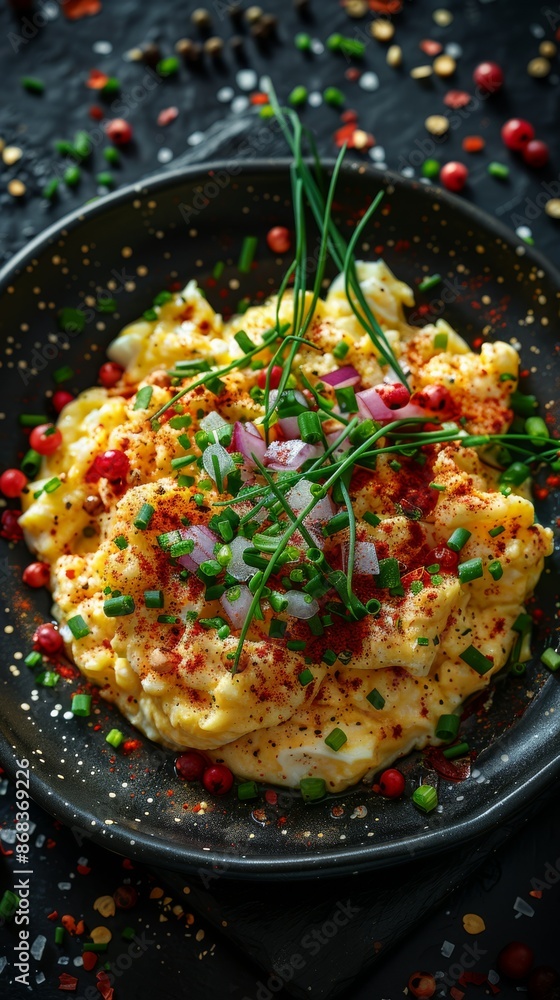 Scrambled Eggs with Vegetables, Chives, and Onion Scrambled Eggs with Vegetables, Chives, and Onion