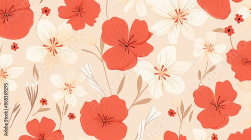 Doodle Theme Flowers Cute Generative AI