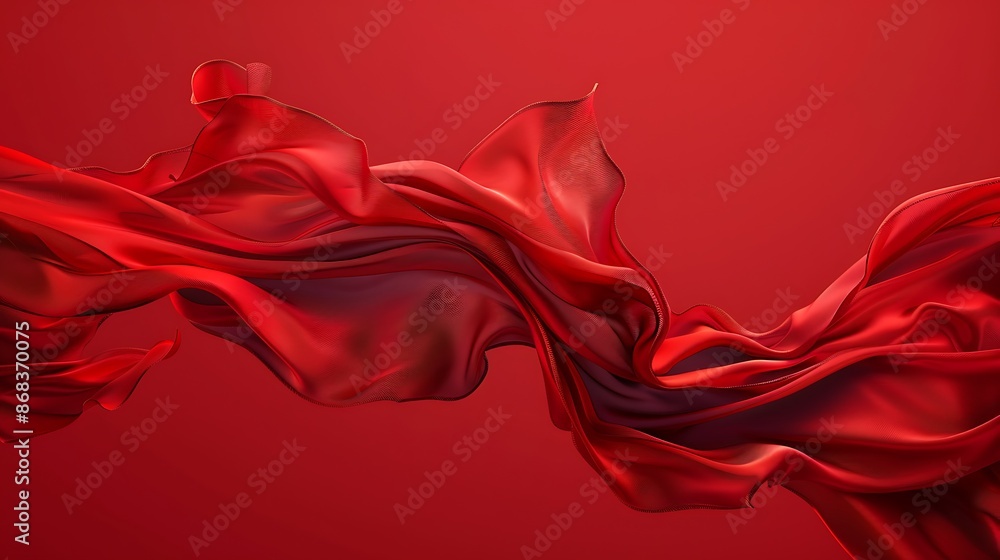 Flowing Red Silk Fabric Abstract Background Flowing Red Silk Fabric Abstract Background