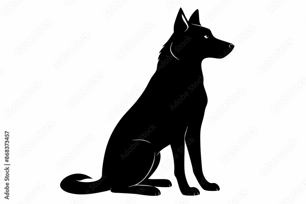 Obraz premium black dog silhouette, Dog vector illustration, dog head silhouette, Dog silhouette isolated vector Illustration, png, Dog icon