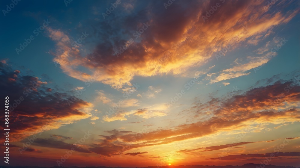 Fototapeta premium sunset sky with clouds, ai generated