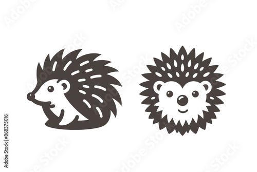 Cute hedgehog. Logo, icon, sign