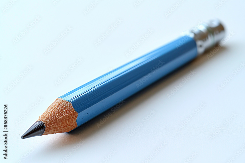 A detailed close-up of a blue pencil, highlighting the sharpened tip and the texture of the wood. The background is a clean, white surface, emphasizing the vibrant color of the pencil. A detailed close-up of a blue pencil, highlighting the sharpened tip and the texture of the wood. The background is a clean, white surface, emphasizing the vibrant color of the pencil.