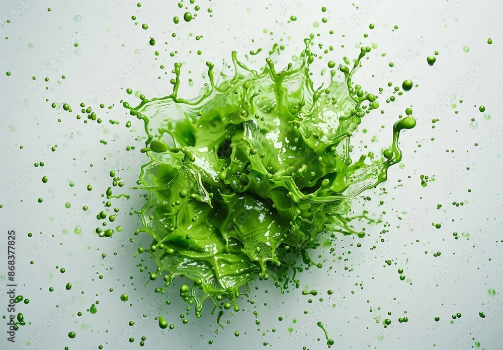 Vibrant Green Splash with Water Drops Vibrant Green Splash with Water Drops