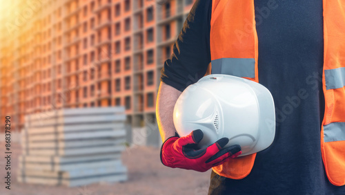 Safety helmet in hands buil...