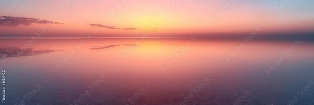 Fototapeta premium Pink Sunset Over a Calm Lake