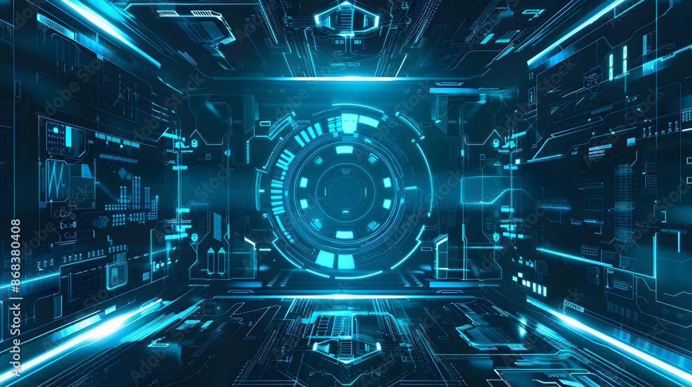 Abstract geometrical cyber tech metaverse digital web 3 horizontal dark banner design template blank with place for text. Geometrical cyan blue neon sci-fi cyberpunk shapes interface design Abstract geometrical cyber tech metaverse digital web 3 horizontal dark banner design template blank with place for text. Geometrical cyan blue neon sci-fi cyberpunk shapes interface design