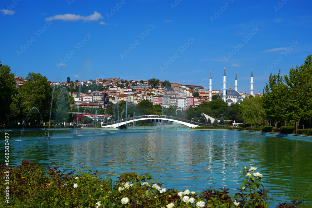 Obraz premium view of youth park in ulus ankara 