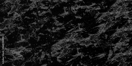 Black concrete wall grunge background. Featuring textured detailing concrete walls. The deep gray tint, floor decorative design.  Realistic ceramic wall and floor tiles.