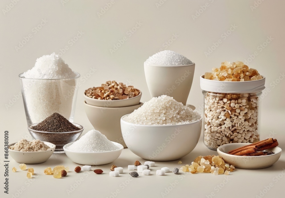 Organic Ingredients: White Sugar, Cinnamon, Nuts, and Honey in Glass Containers Organic Ingredients: White Sugar, Cinnamon, Nuts, and Honey in Glass Containers