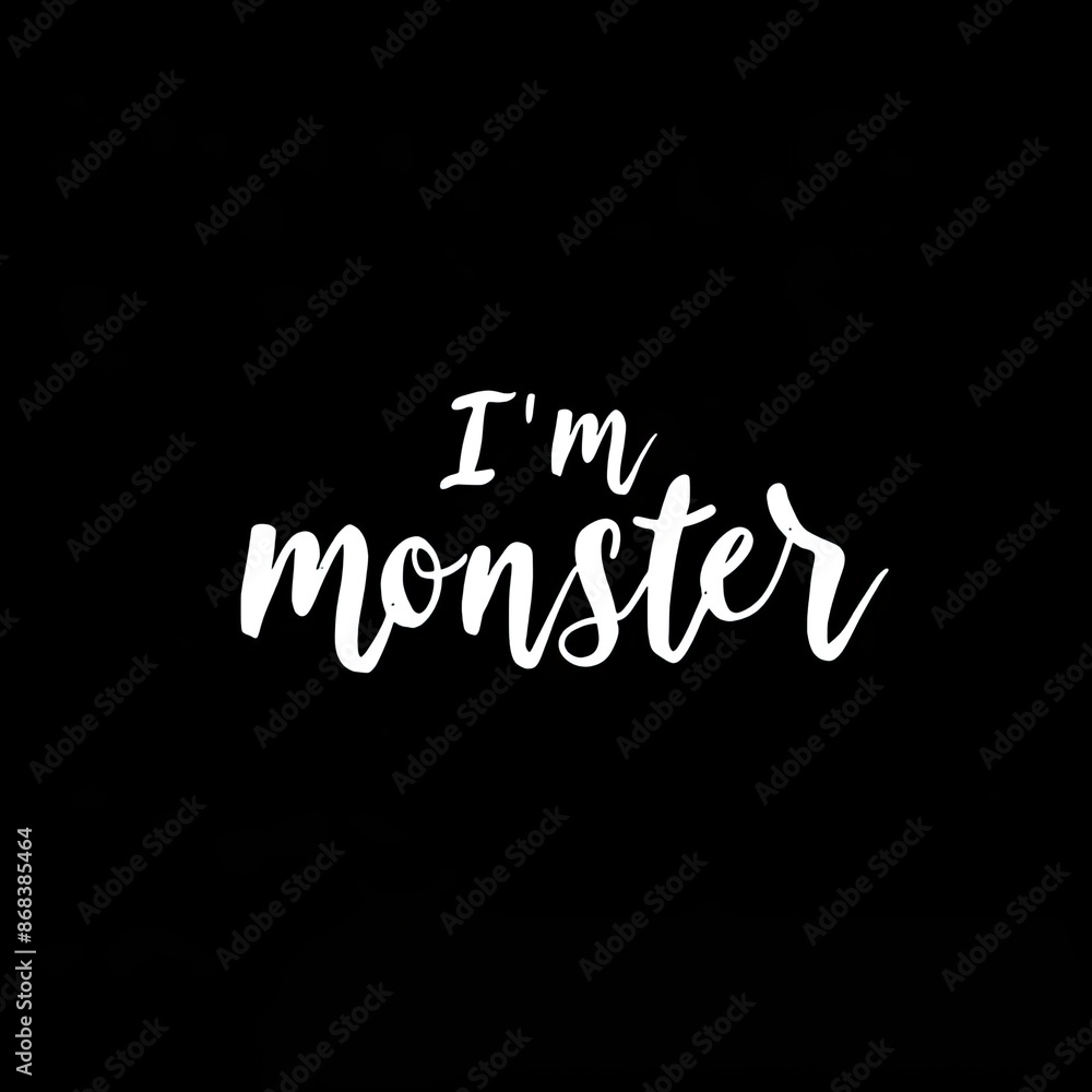 Obraz premium i'm monster written in white on a black background