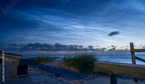 Noctilucent clouds, Klitmøller, Denmark, Thy Nationalpark,  Cold Hawaii,  photo