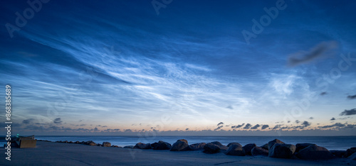 Noctilucent clouds Denmark Vorupør Thy nationalpark  photo