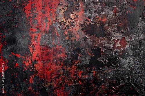 grungy rusty metal surface with rough texture and red and black tones ideal for industrial or vintagethemed designs abstract background photo