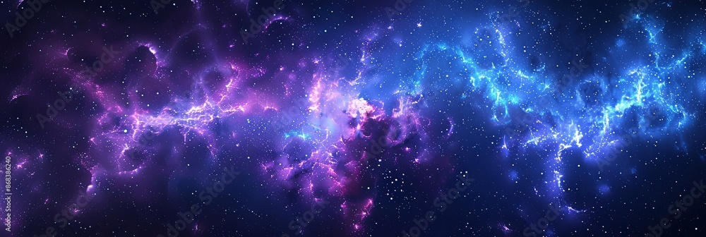 Abstract Blue And Purple Cosmic Glow In Deep Space Abstract Blue And Purple Cosmic Glow In Deep Space