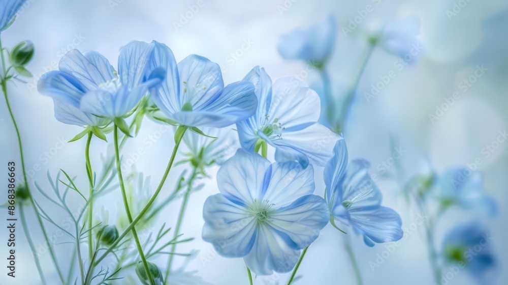Soft Focus Blue Flowers in Blurred Background Soft Focus Blue Flowers in Blurred Background