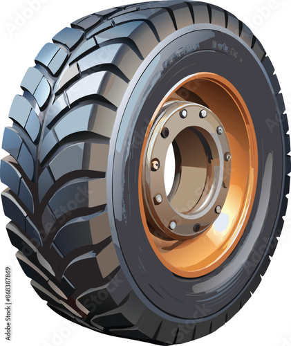 bus Tire Vector design with a high-detail white background
