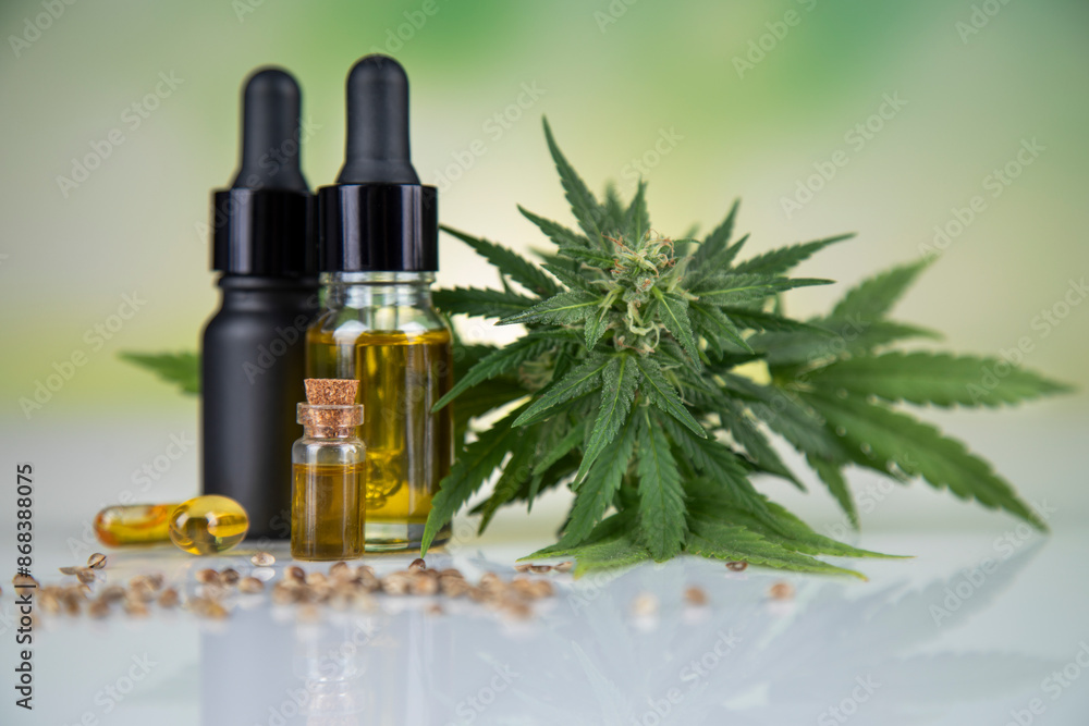 Cannabis oil and hemp oil bottle Cannabis oil and hemp oil bottle