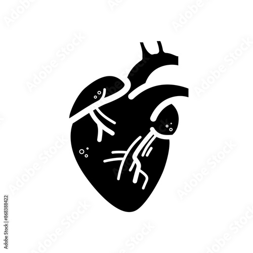 Human heart, heart muscle, karyology - vector icon	