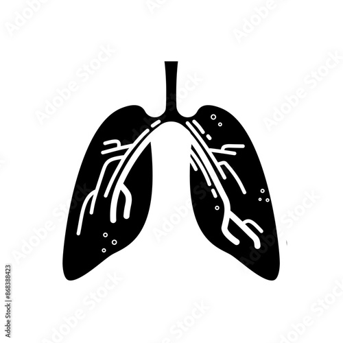 lungs, breathing - vector icon	