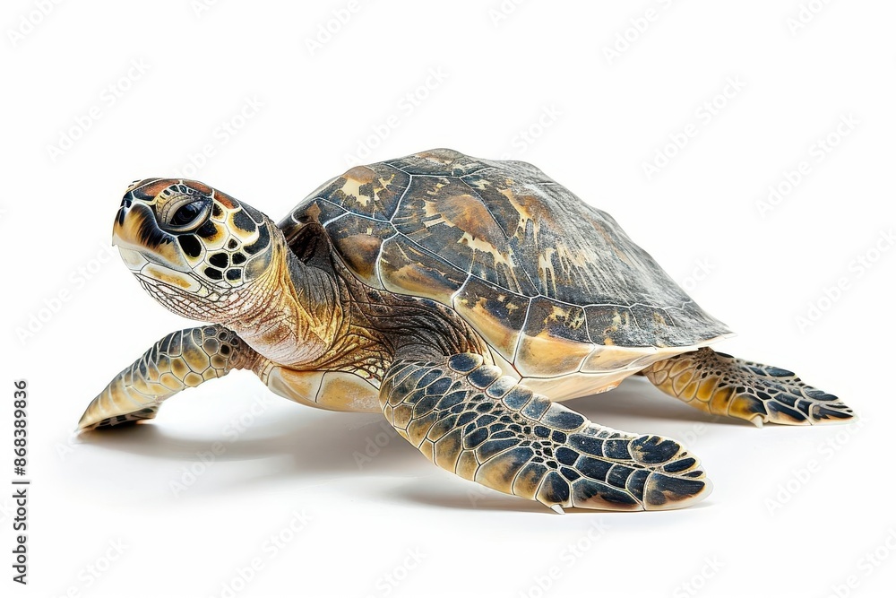 Obraz premium isolated sea turtle on white background highresolution nature photography
