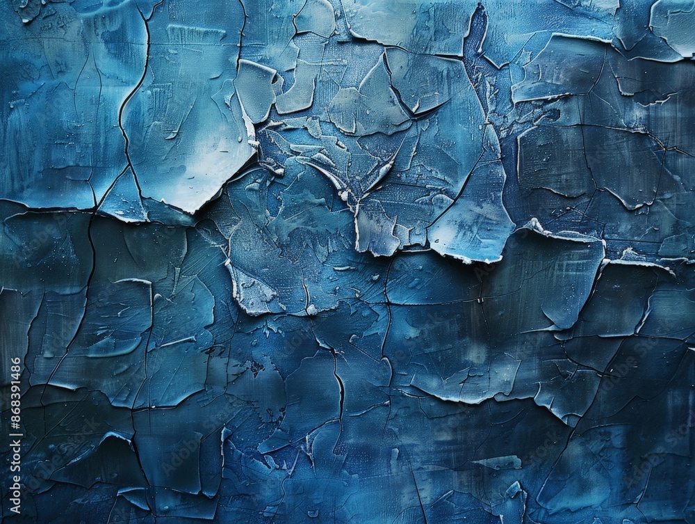 Fototapeta premium Abstract Texture: Rough Blue Paint Splatters on Canvas