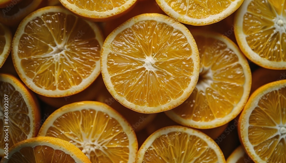 Bright Orange Slices with Texture, Close-up Bright Orange Slices with Texture, Close-up