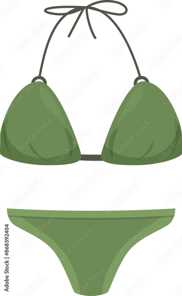 Green two piece swimsuit isolated on white background Green two piece swimsuit isolated on white background