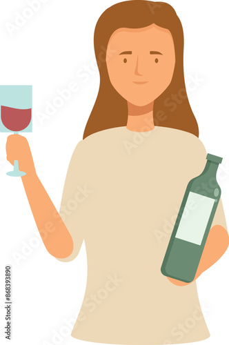 Female sommelier presenting wine, recommending degustation during class or masterclass