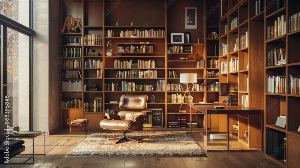 Contemporary Private Office with Bookshelf Contemporary Private Office with Bookshelf