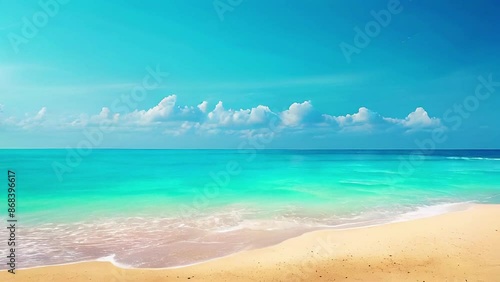 beach with sky.Seamless 4k time lapse virtual video animation background