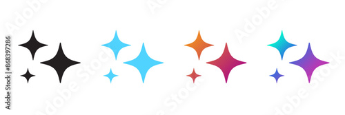 Generate icon. AI stars icon. Set of Artificial intelligence logo. AI enters by command prompt to generate ideas. Chat with AI. Icon element for apps web. Computer help assistant. Vector illustration.