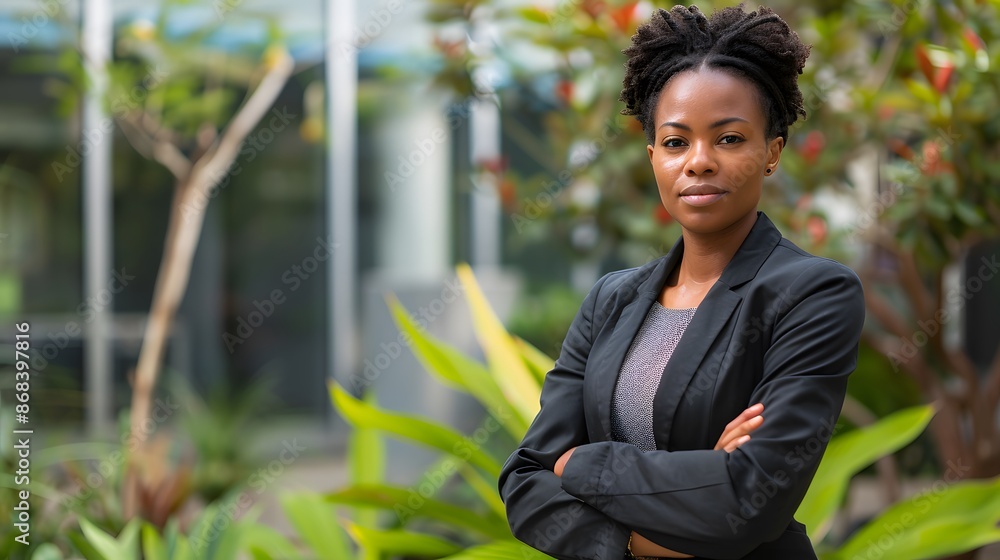 Professional architect woman standing outdoors. Professional architect woman standing outdoors.