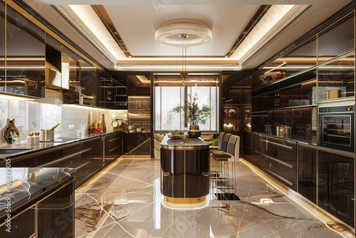 luxurious modern kitchen with highend features and elegant details 3d illustration