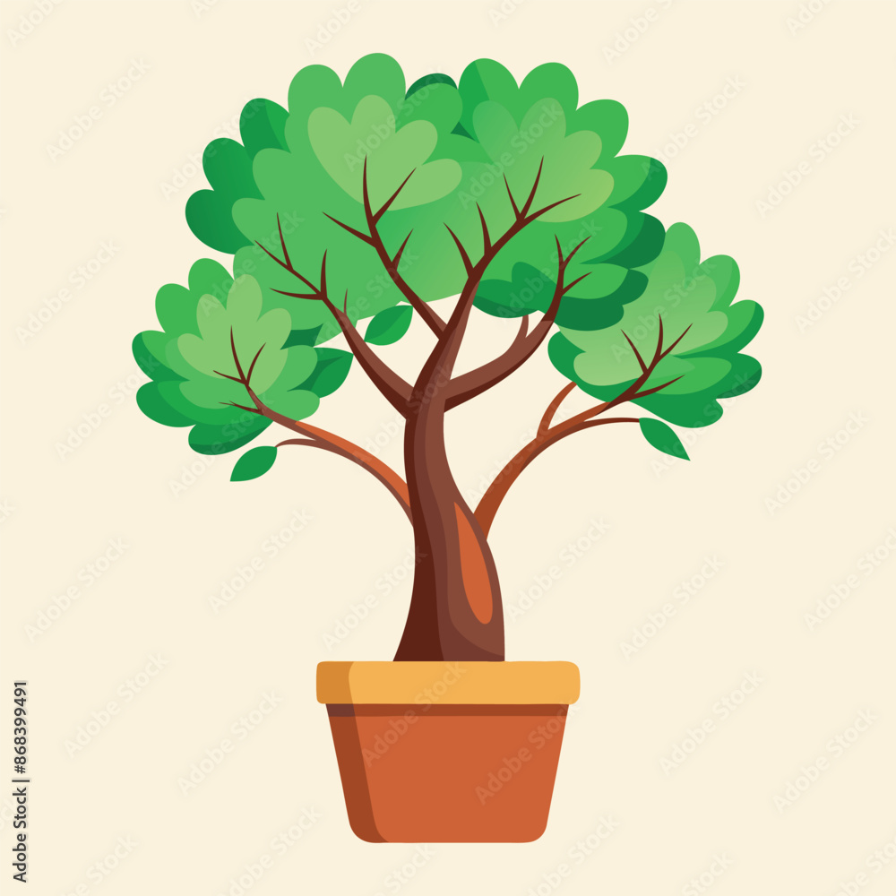 Obraz premium free-vector-tree-growing-in-the-pot