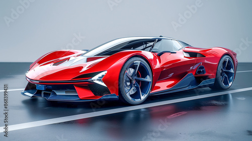 Modern supercar or hypercar concept car. Design engineering concept.