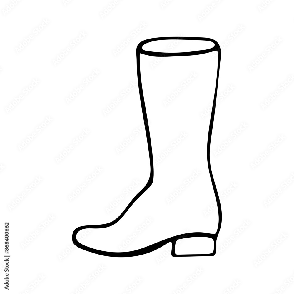 Doodle rubber boot. Hand drawn vector illustration Doodle rubber boot. Hand drawn vector illustration