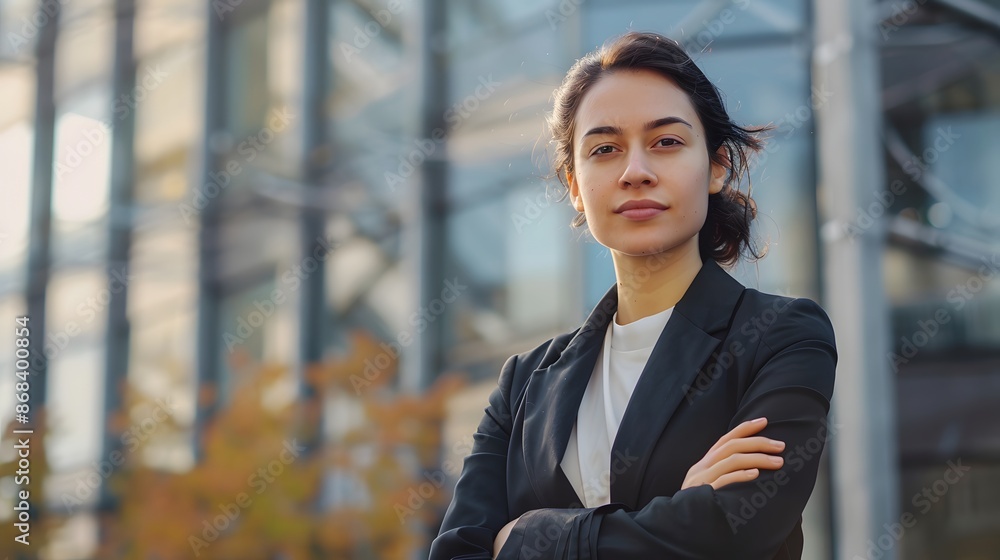 Professional architect woman standing outdoors. Professional architect woman standing outdoors.