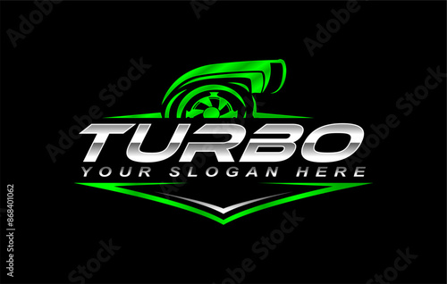 turbo diesel performance logo template emblem automotive 