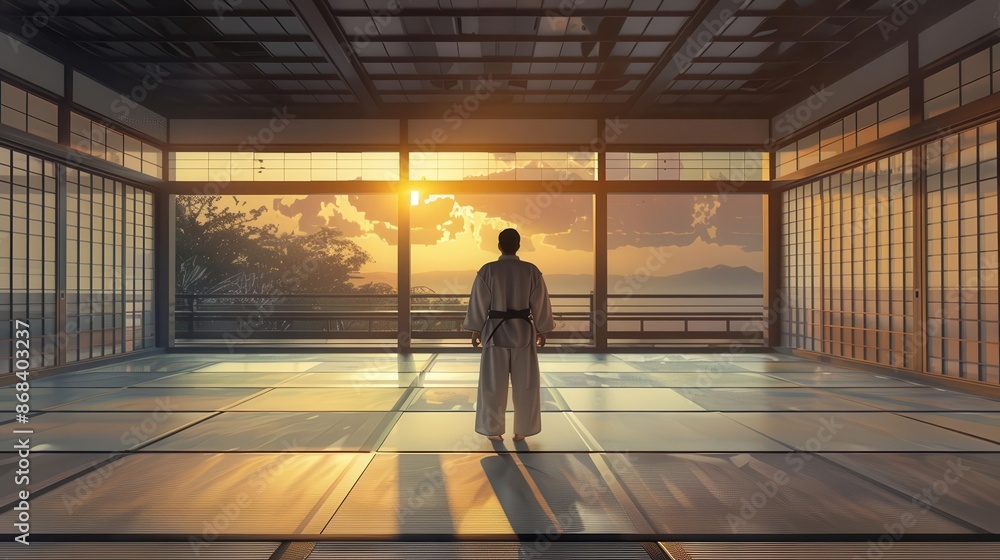 tranquil dojo 3d rendering of traditional japanese karate school capturing the essence of martial arts culture atmospheric digital art tranquil dojo 3d rendering of traditional japanese karate school capturing the essence of martial arts culture atmospheric digital art