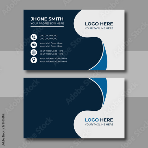 Double-sided creative unique business card vector design template. Business card for corporate business and personal use. Vector illustration design, Print ready,
