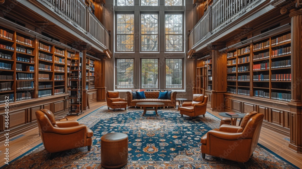 Create 1 variation : A Modern Library Space with Comfortable Study Area Create 1 variation : A Modern Library Space with Comfortable Study Area