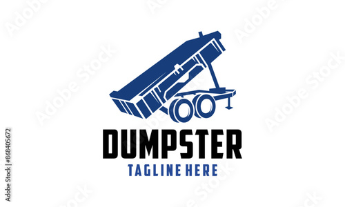 Dumpster vector logo design or removal and cleaning dumpster concept. Dumpster Cleaner Logo, trash can company logo design template.