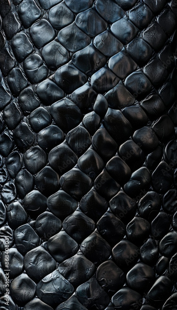 Black snake skin leather texture. Close up reptile background Black snake skin leather texture. Close up reptile background