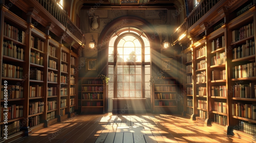 school library in cozy cartoonish anime art style. wallpaper background school library in cozy cartoonish anime art style. wallpaper background