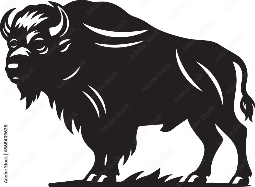 Obraz premium Buffalo vector illustration silhouette artwork image