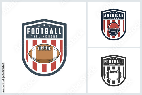 American football logo sport, emblem set collection, football vector illustration, american football badge logo template vector design