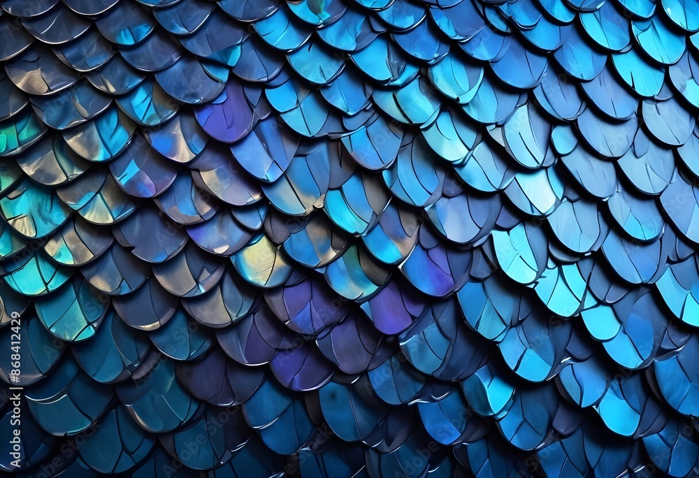 Overlapping blue and gray scales, resembling the texture of a fish or reptile skin, fantasy, blue and purple, shiny, dnd Overlapping blue and gray scales, resembling the texture of a fish or reptile skin, fantasy, blue and purple, shiny, dnd