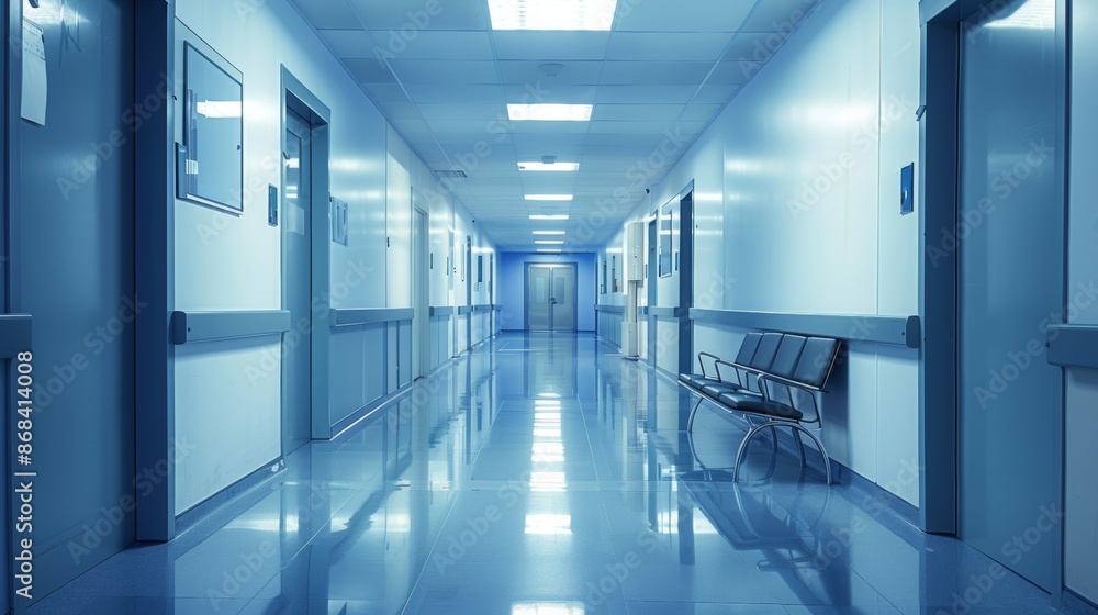 Empty hallway in a hospital. Empty hallway in a hospital.
